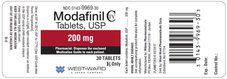 PRINCIPAL DISPLAY PANEL NDC 0143-9969-30 Modafinil Tablets, USP 200 mg 30 TABLETS Rx Only