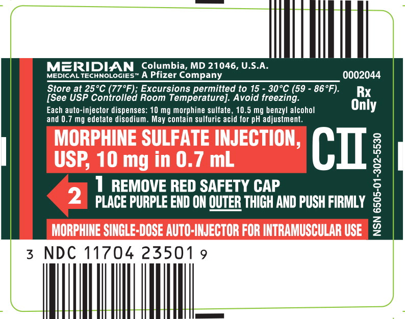 PRINCIPAL DISPLAY PANEL MORPHINE SULFATE INJECTION, 10 MG AUTO-INJECTOR LABEL
