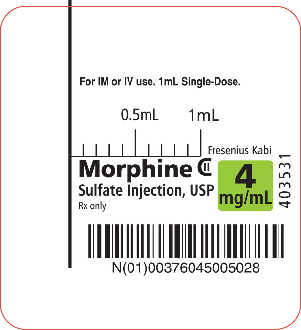 PACKAGE LABEL - PRINCIPAL DISPLAY - Morphine 1 mL Syringe Label
