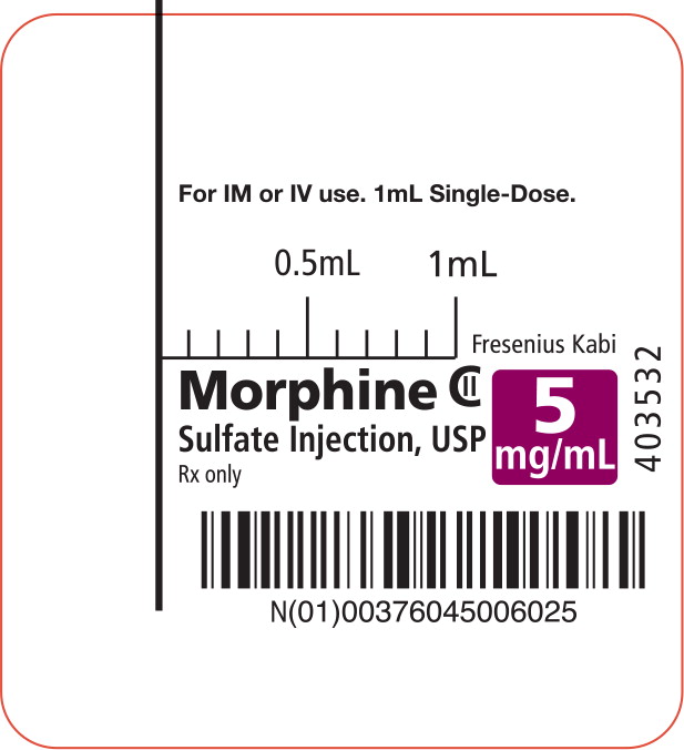 PACKAGE LABEL - PRINCIPAL DISPLAY - Morphine 1 mL Syringe Label
