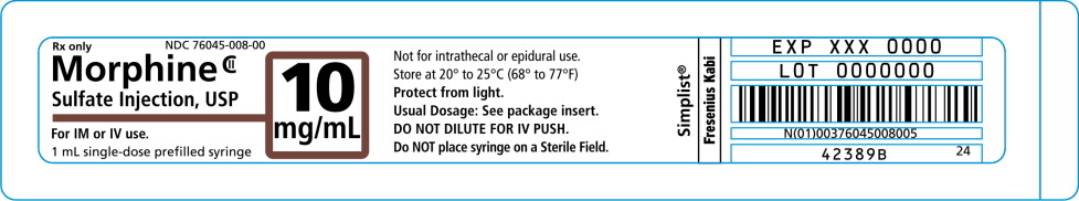 PACKAGE LABEL - PRINCIPAL DISPLAY – Morphine 1 mL Blister Pack Label
