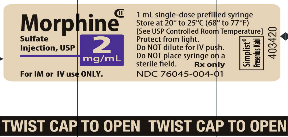 PACKAGE LABEL - PRINCIPAL DISPLAY – Morphine 1 mL Tip Cap Label
