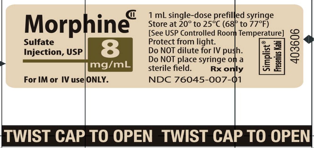 PACKAGE LABEL - PRINCIPAL DISPLAY – Morphine 1 mL Tip Cap Label
