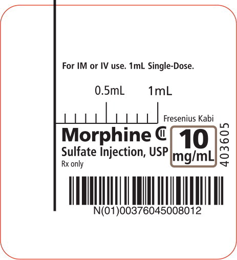 PACKAGE LABEL - PRINCIPAL DISPLAY – Morphine 1 mL Syringe Label
