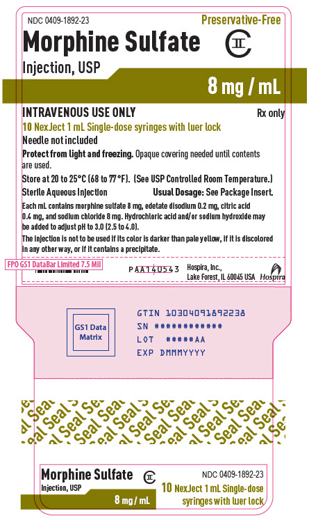 PRINCIPAL DISPLAY PANEL - 8 mg/mL Syringe Luer Lock Cello Pack Label