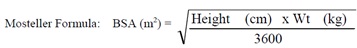 mosteller formula 