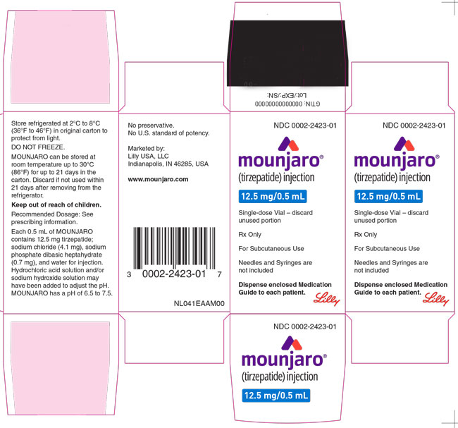 PACKAGE LABEL - Mounjaro™, 12.5 mg/0.5 mL, Single-dose Vial
