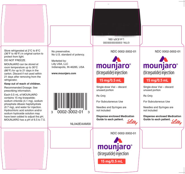 PACKAGE LABEL - Mounjaro™, 15 mg/0.5 mL, Single-dose Vial
