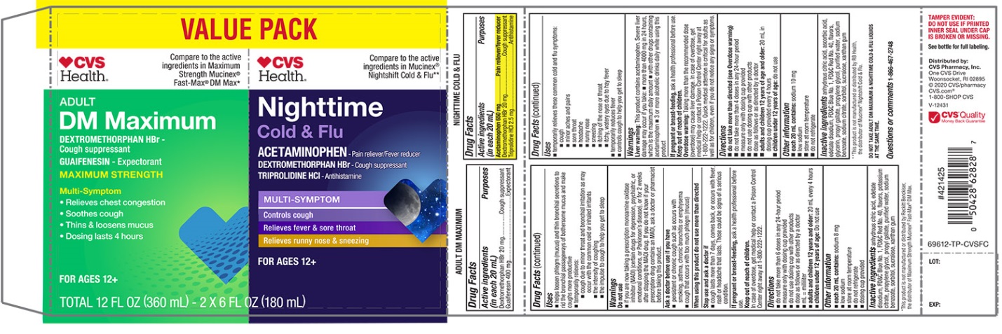 CVS Health ADULT DM MAXIMUM & NIGHTTIME COLD and FLU Value pack