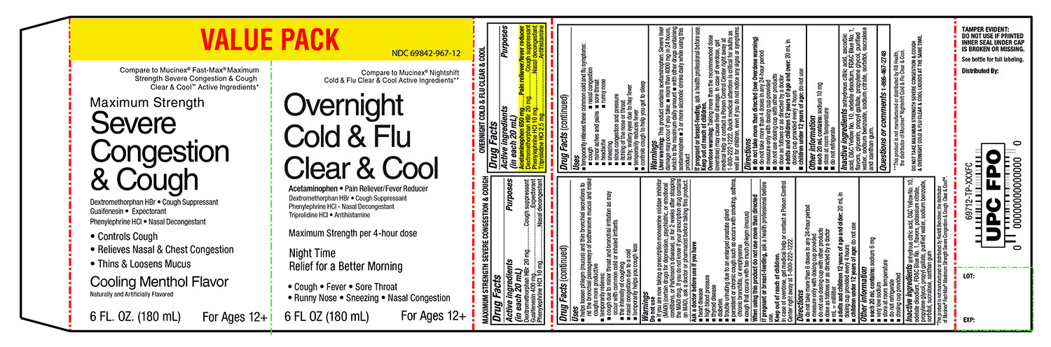 CVS Value Pack Maximum Strength Severe Congestion & Cough Overnight Cold and Flu Clear and cool
