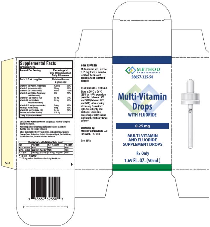 PRINCIPAL DISPLAY PANEL
NDC 58657-325-50
Multi- Vitamin
Drops
With Fluoride
0.25 mg
1.69 FL. OZ. (50 mL)

