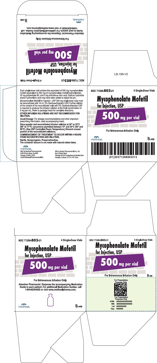 PRINCIPAL DISPLAY PANEL – Mycophenolate Mofetil for Injection, USP 500 mg Carton