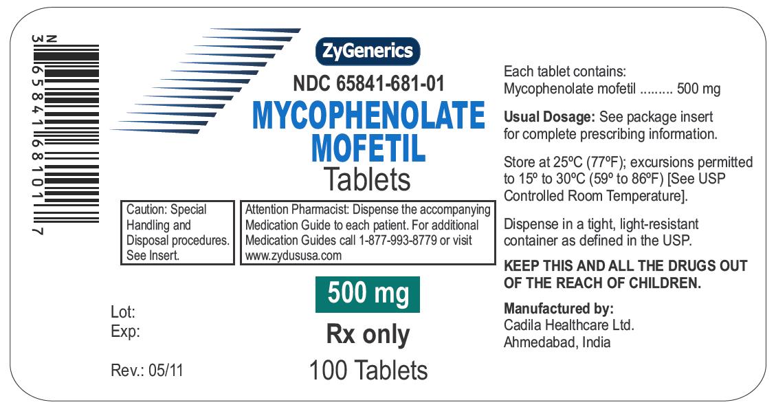 Mycophenolate Mofetil Tablets, 500 mg