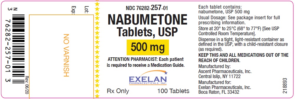 Nabumetone tablets, USP, 750 mg, 100 count Ascent