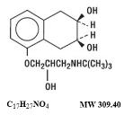 Nadolol tablets, USP is a synthetic nonselective beta-adrenergic receptor blocking agent designated chemically as 1- (tert-butyl - amino) -3- [(5,6,7,8-tetrahydro-cis-6,7 -dihydroxy -1-naphthyl) oxy] 