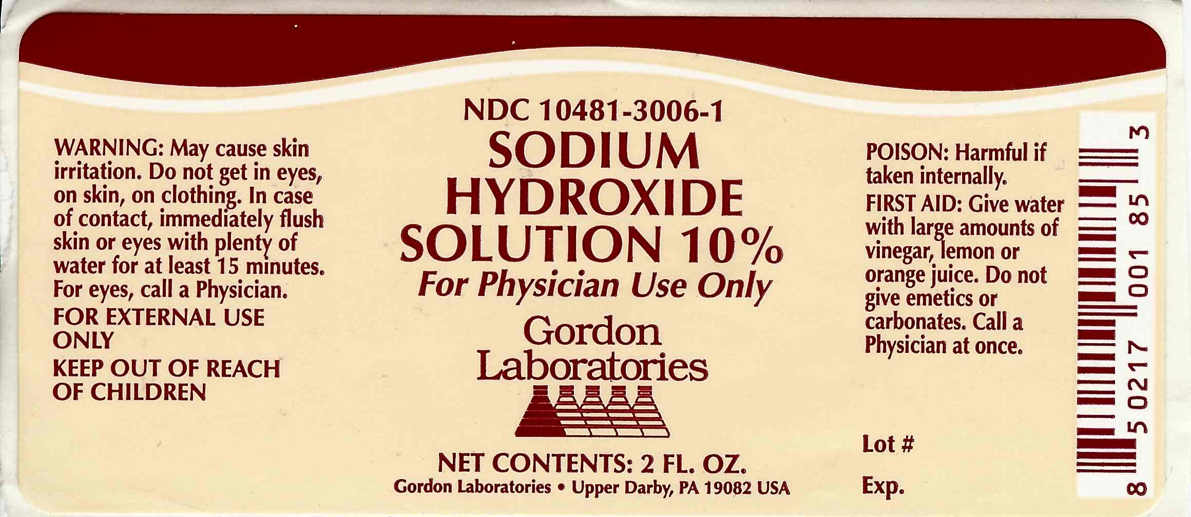 Image of the Sodium Hydroxide label