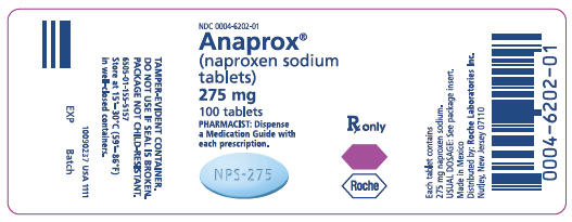 PRINCIPAL DISPLAY PANEL - 275 mg Tablet Bottle Label