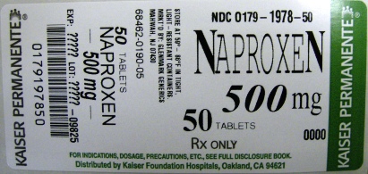 Naproxen Tablets 500mg Bottle of 50s Label
