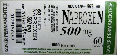 Naproxen Tablets 500mg Bottle of 60s Label