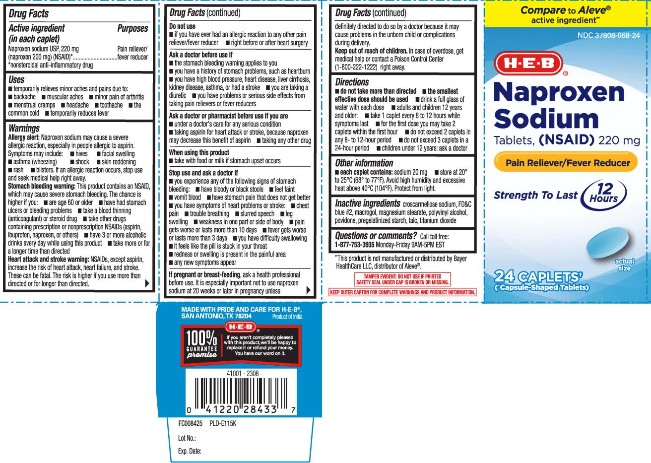 Naproxen sodium USP, 220 mg (naproxen 200 mg) (NSAID)* *nonsteroidal anti-inflammatory drug