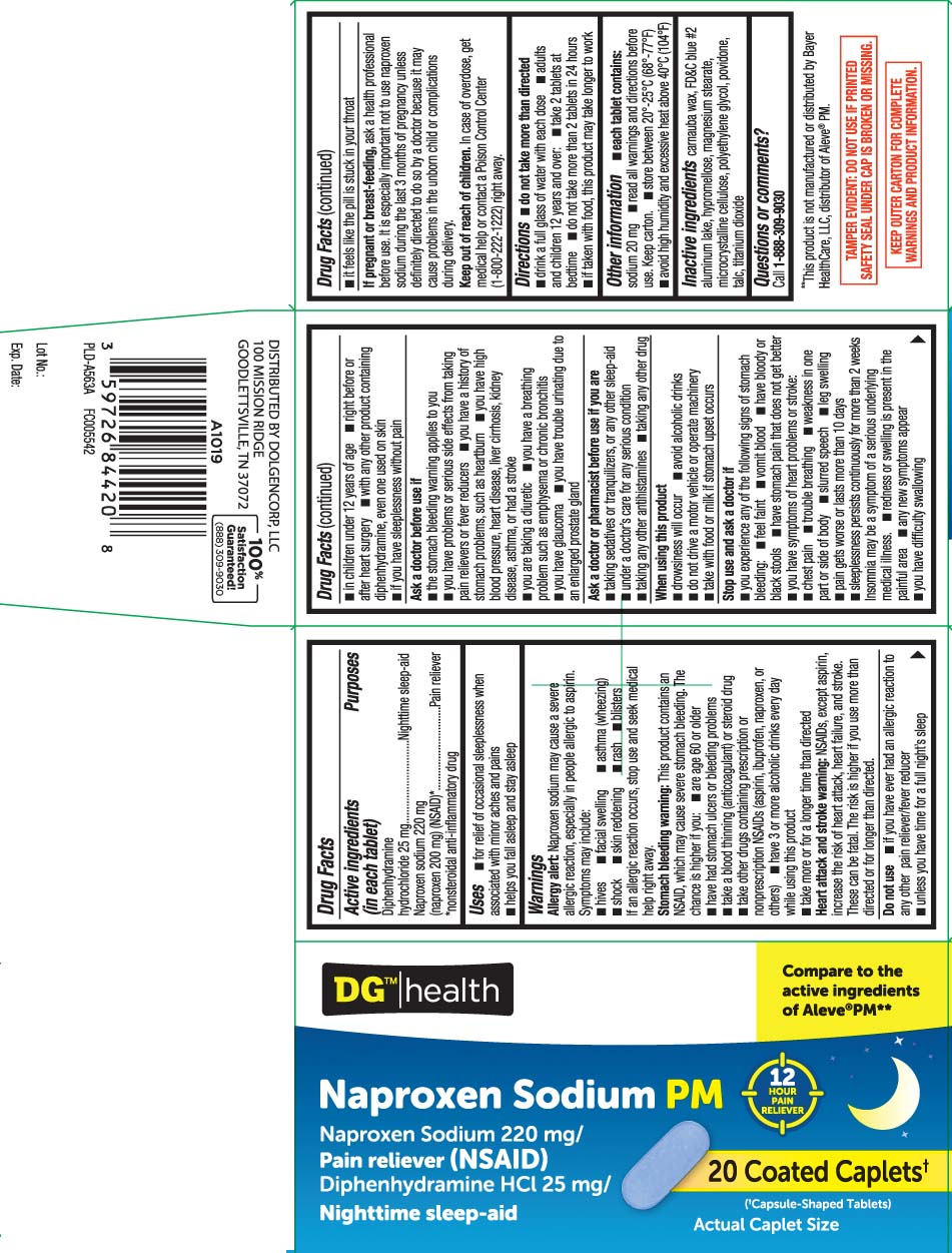 Diphenhydramine Hydrochloride 25 mg, Naproxen sodium 220 mg (naproxen 200 mg) (NSAID)* *nonsteroidal anti-inflammatory drug