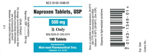 Naproxen Tablets-500mg0143-1348-01 Rx Only