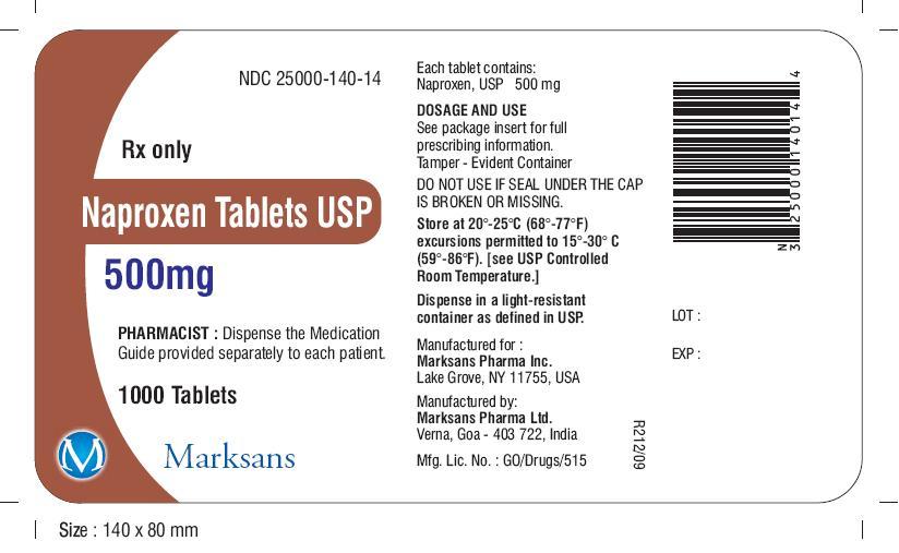 Naproxen tablets 500mg label