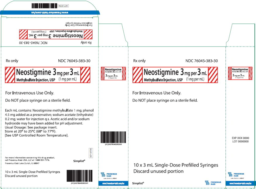 PACKAGE LABEL - PRINCIPAL DISPLAY - Neostigmine 3 mL Syringe Carton Panel
