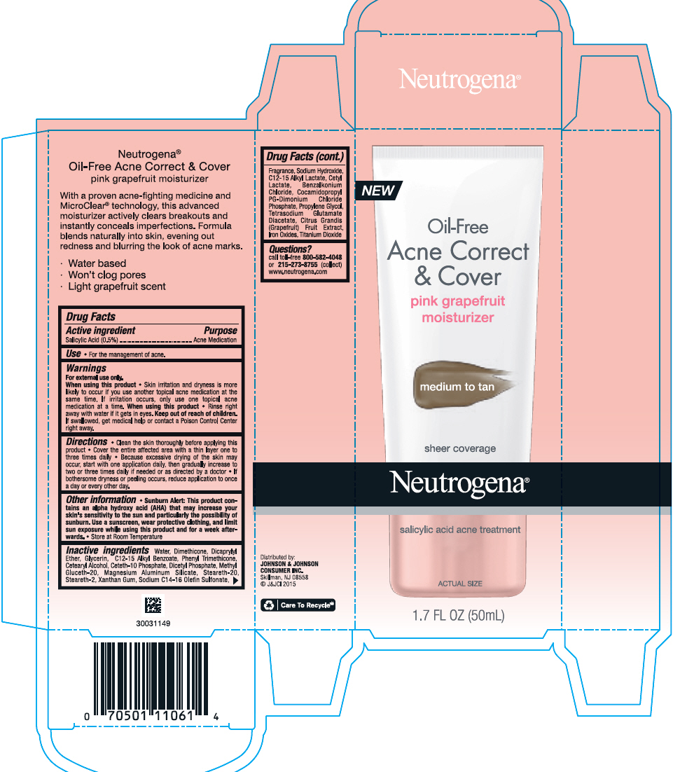 Neutrogena Oil Free Acne Correct And Cover Pink Grapefruit Moisturizer Medium To Tan while Breastfeeding
