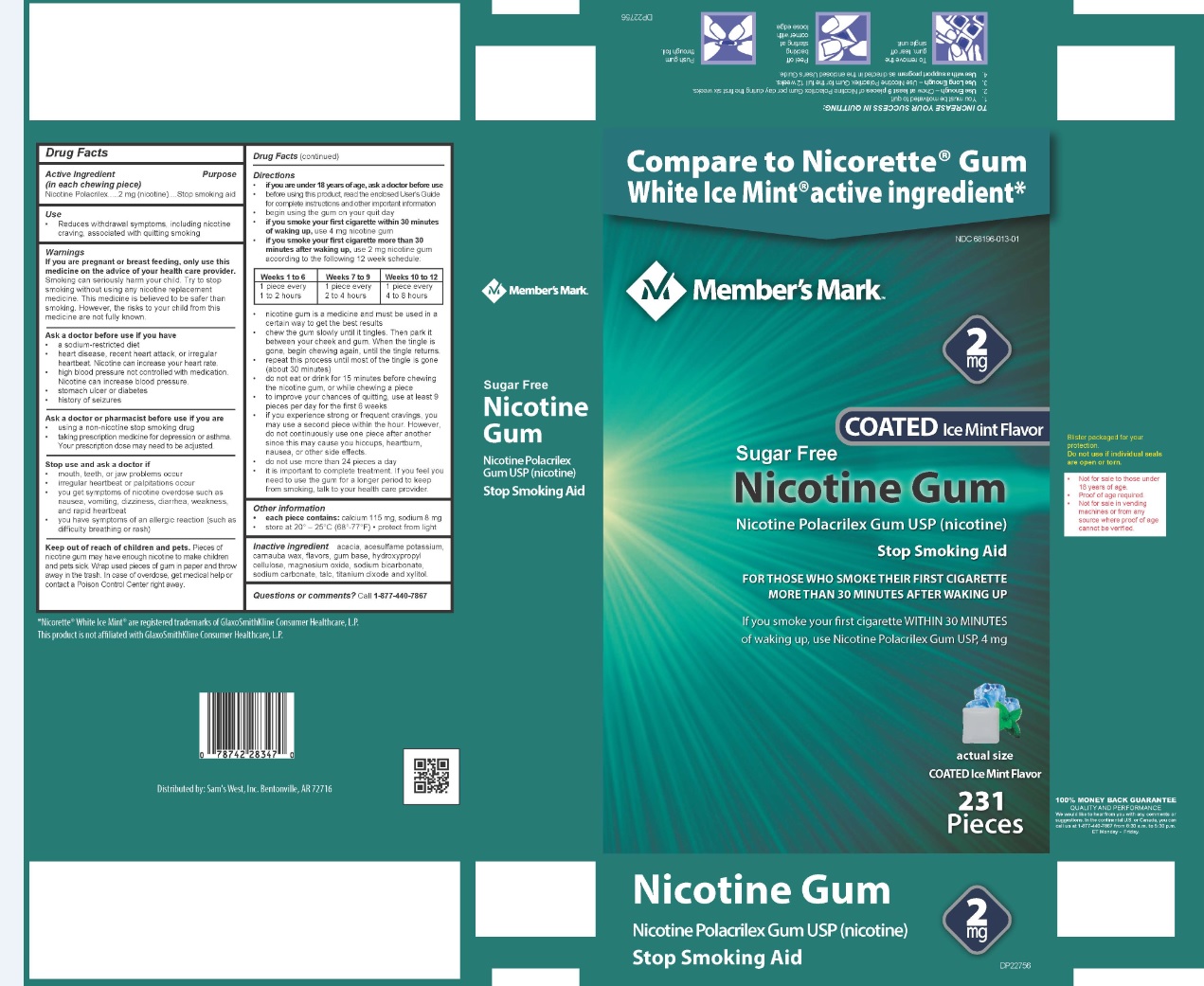 Nicotine Polacrilex Gum USP 2 mg Ice Mint Flavor