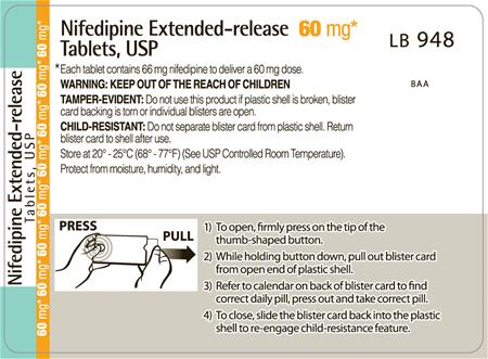 Nifedipine ER 60mg back Label