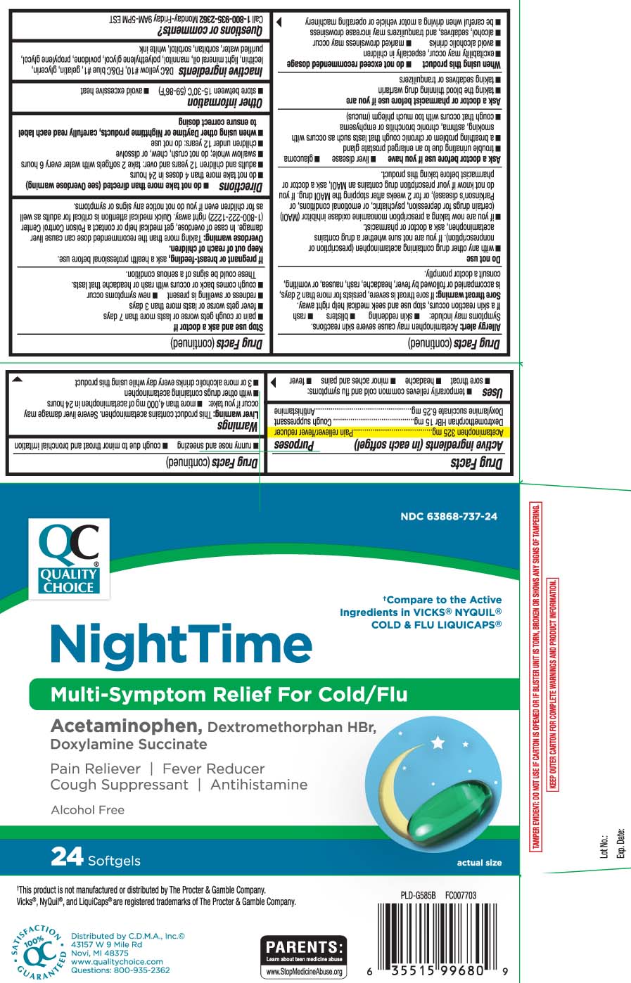 Acetaminophen 325 mg, Dextromethorphan HBr15 mg, Doxylamine Succinate 6.25 mg