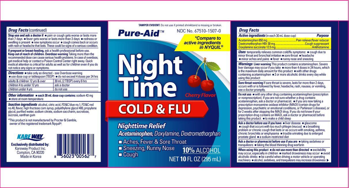 Night Time Cold/flu Relief Cherry | Acetaminophen, Dextromethorphan Hbr, Doxylamine Succinate Liquid Breastfeeding