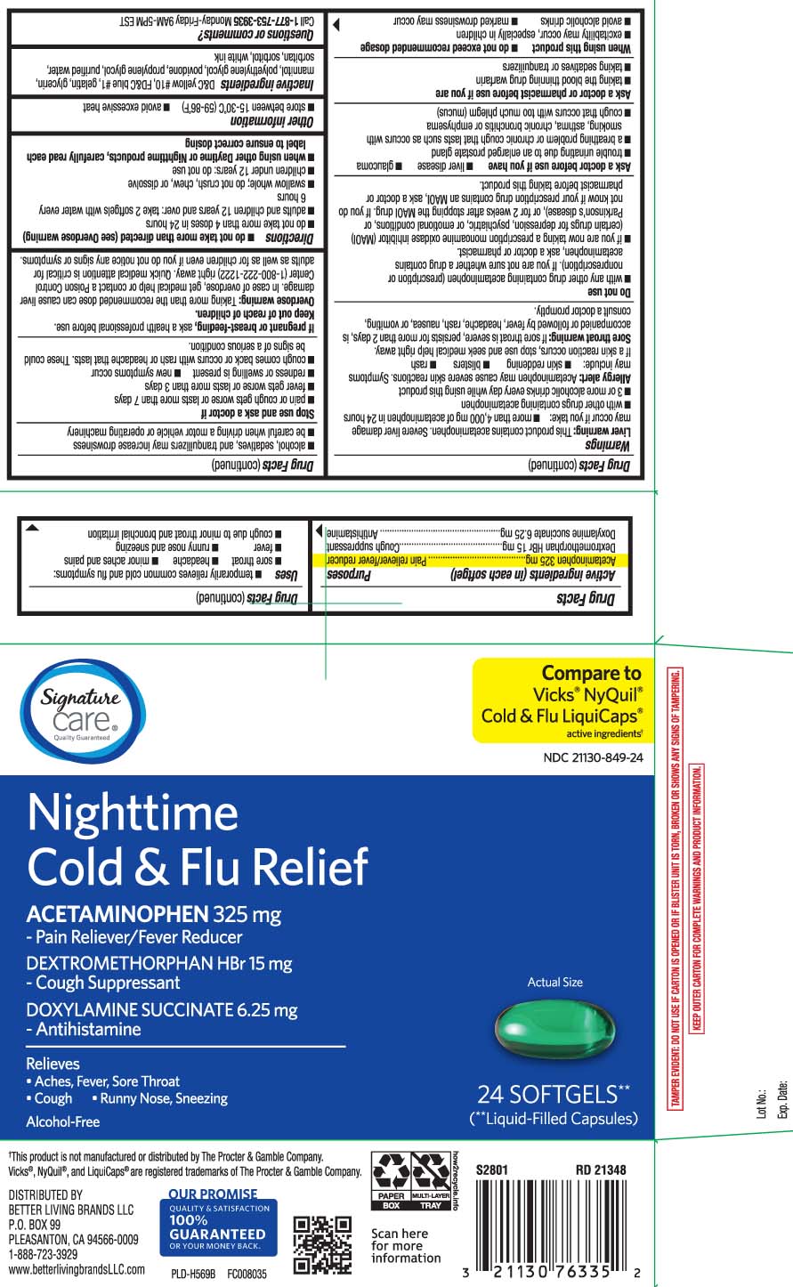 Acetaminophen 325 mg, Dextromethorphan HBr 15 mg, Doxylamine Succinate 6.25 mg