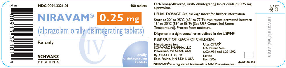 PRINCIPAL DISPLAY PANEL - 0.25 mg Bottle Label