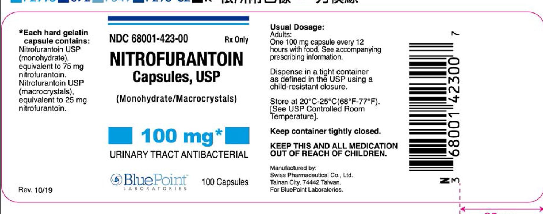 Nitrorurantoin Capsules 100 mg rev 10/19