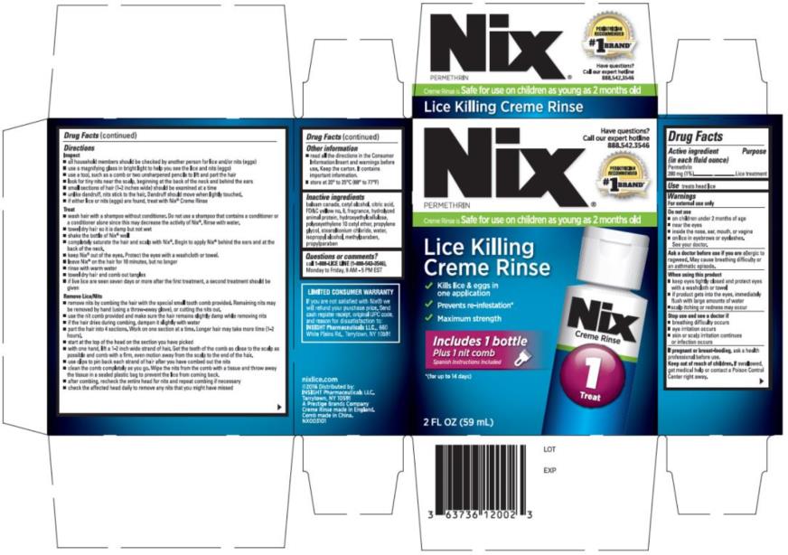 PRINCIPAL DISPLAY PANEL

63736-024-02
Nix®
Creme Rinse
Permethrin /Lice Treatment
NET WT 2 FL OZ (59 mL)
