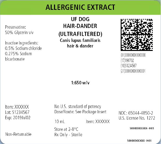 UF Dog Hair-Dander, 10 mL 1.650wv Carton Label