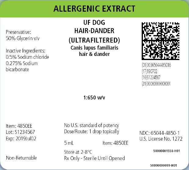 UF Dog Hair-Dander, 5 mL 1.650wv Carton Label