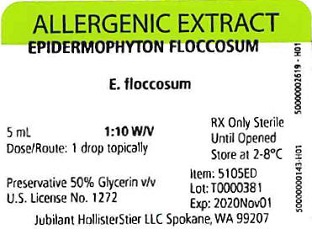 Epidermophyton floccosum, 5 mL 1:10 w/v Vial Label