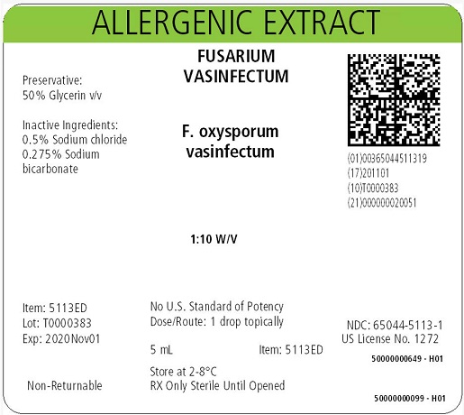 Fusarium vasinfectum, 5 mL 1:10 w/v Carton Label