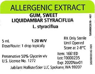 Gum, Sweet, 5 mL 1:20 w/v Vial Label
