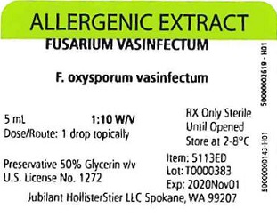 Fusarium vasinfectum, 5 mL 1:10 w/v Vial Label