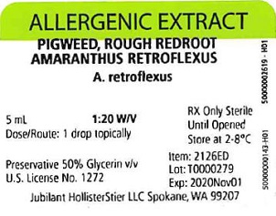 Pigweed, Rough Redroot, 5 mL 1:20 w/v Vial Label