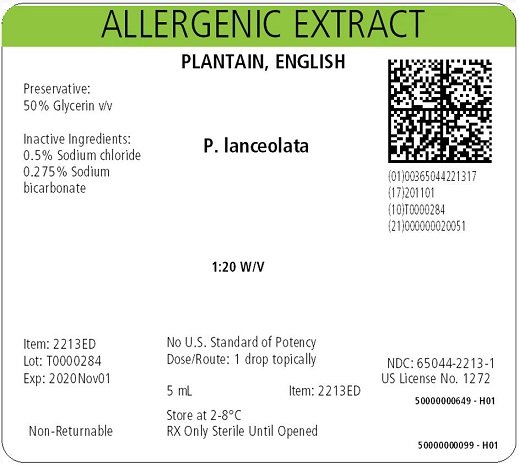 Plantain, English, 5 mL 1:20 w/v Carton Label