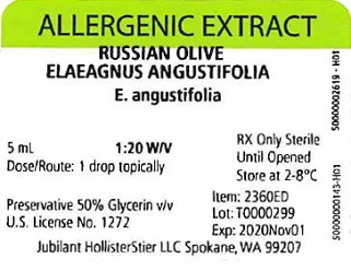 Russian Olive, 5 mL 1:20 w/v Vial Label