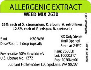 Weed Mix 2630, 5 mL 1:20 w/v Vial Label