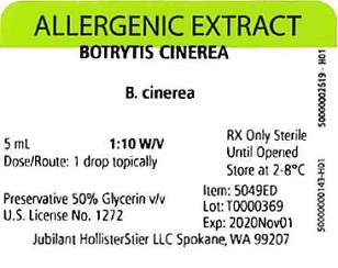 Botrytis cinerea, 5 mL 1:10 w/v Vial Label