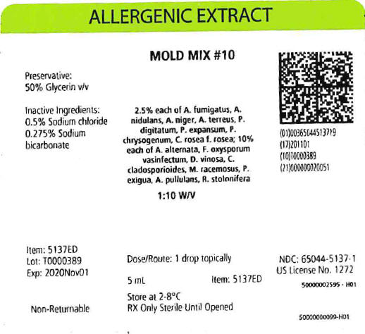 Mold Mix #10, 5 mL 1:10 w/v Carton Label