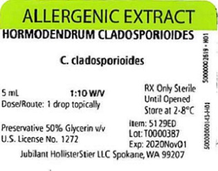 Hormodendrum cladosporioides, 5 mL 1:10 w/v Vial Label